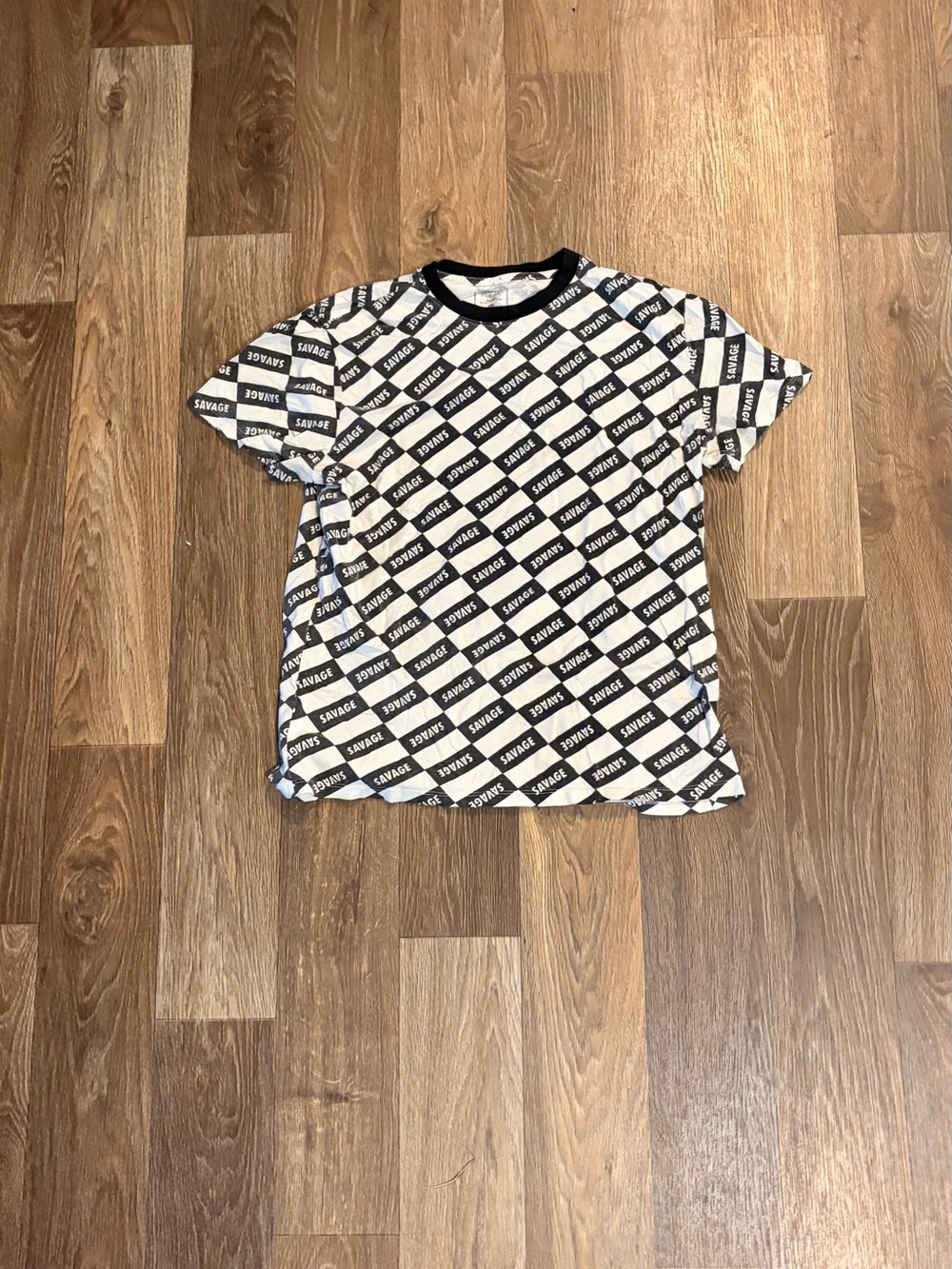Salvage Black & White All-Over Logo Tee